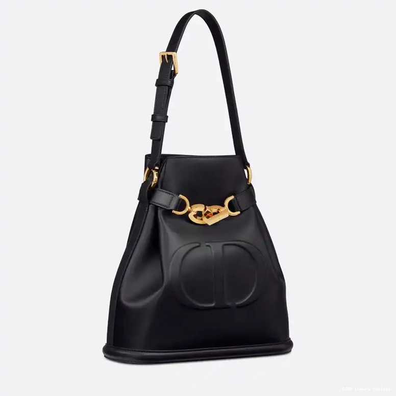 Cheap C'est CD-Embossed Calfskin Black Dior Medium Bag 0613 Luxury